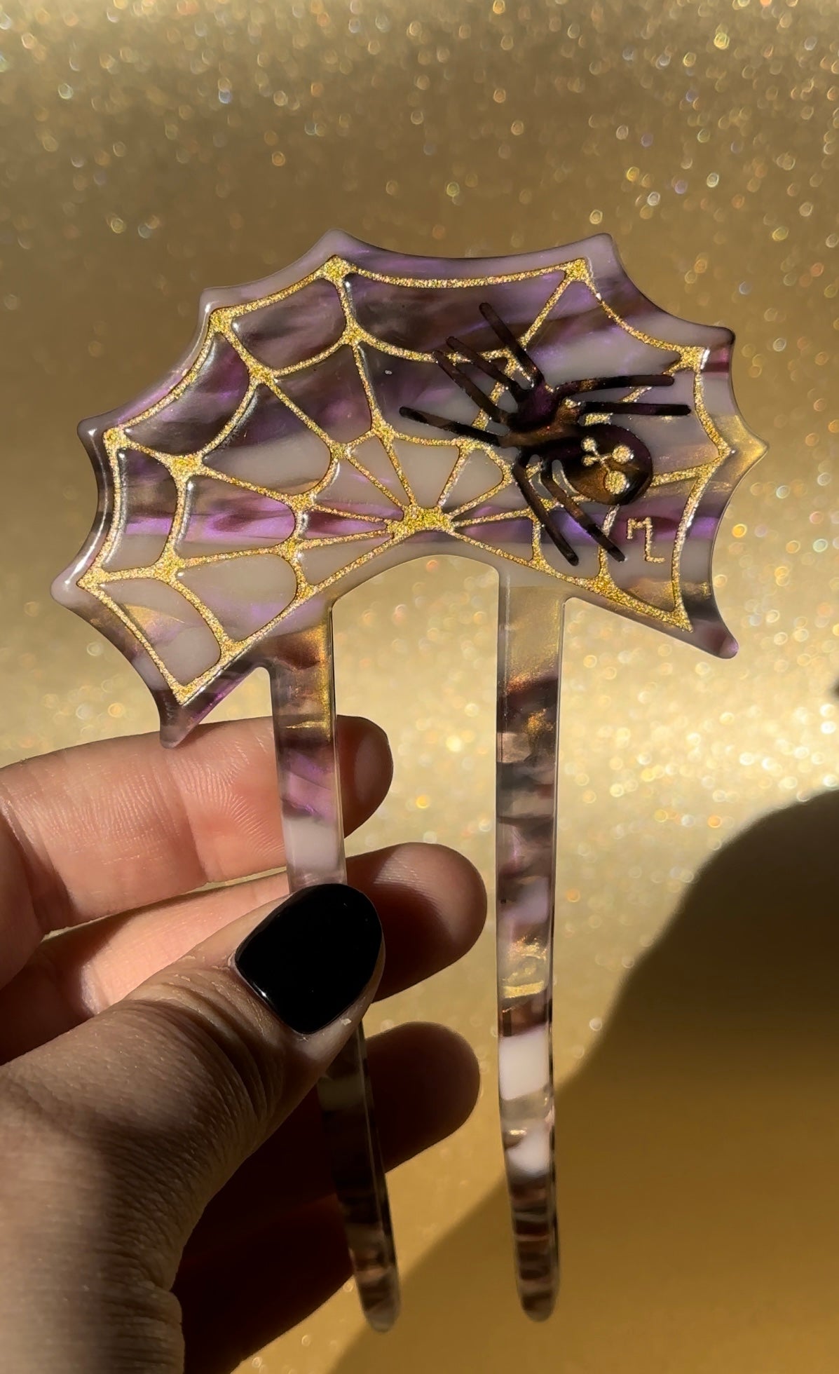 Spiderweb Hair Stick in Nebula