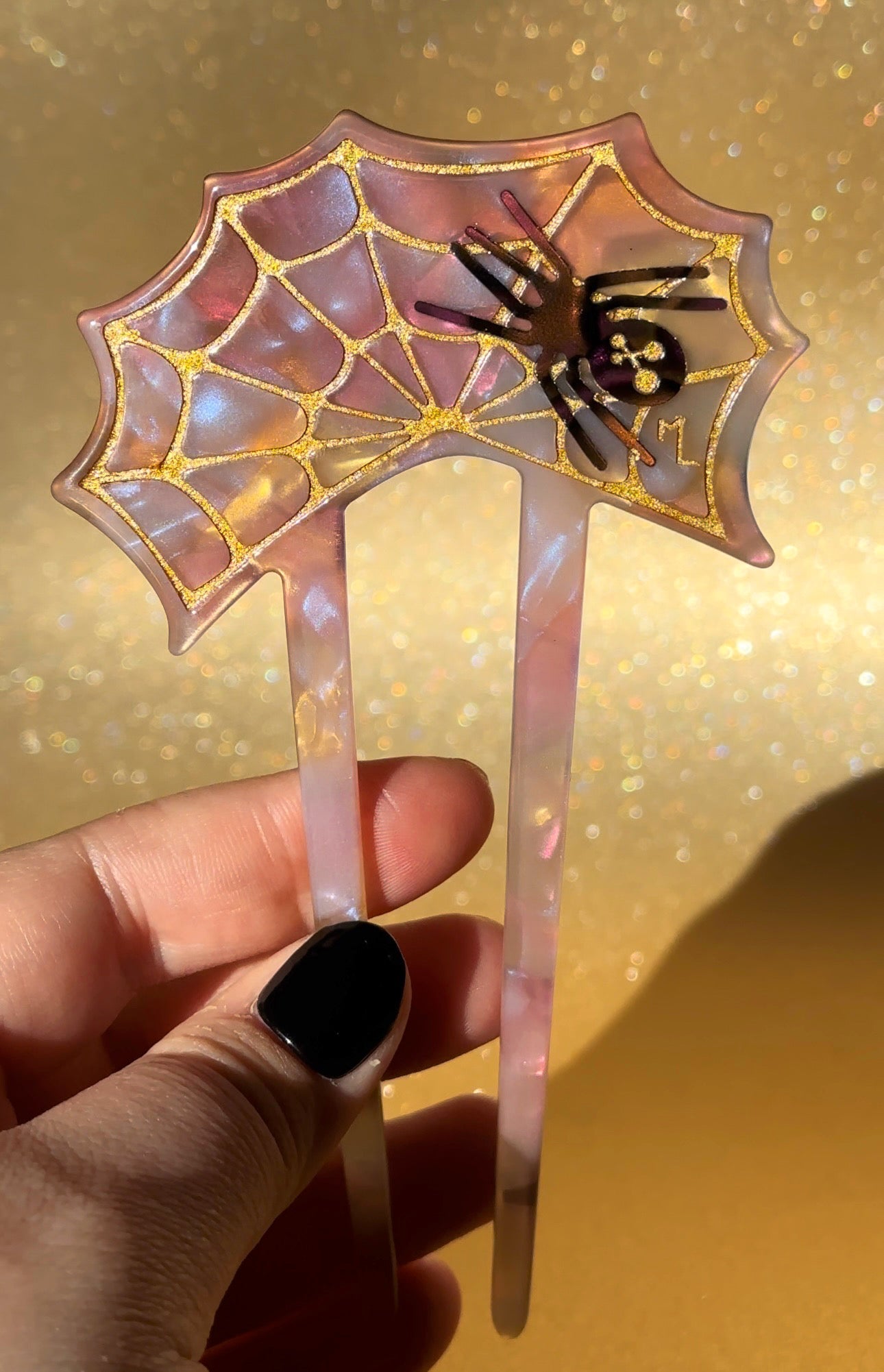 Spiderweb Hair Stick in Aurora