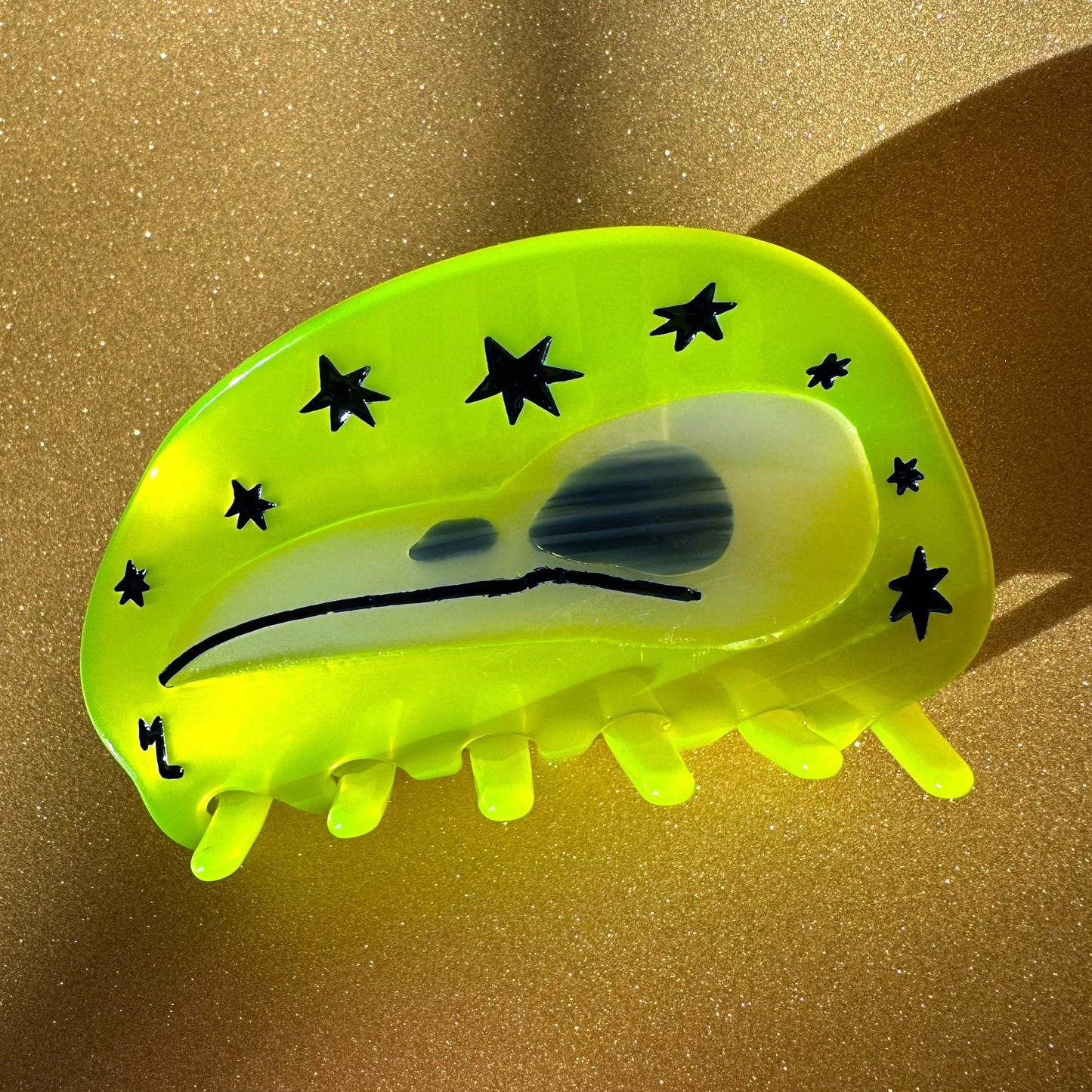 Neon Crow Skull Hair Claw