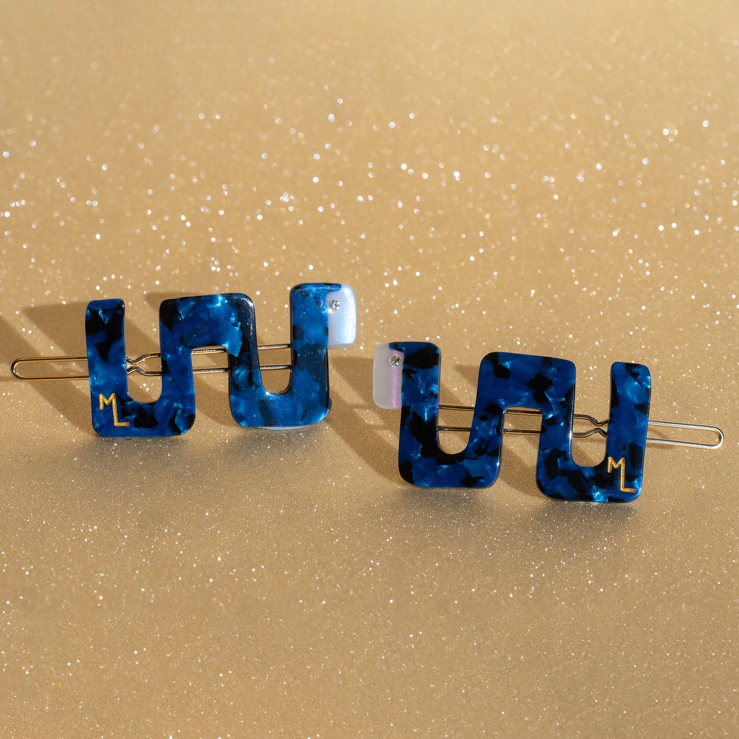 Celestial Serpent Barrette Set in Lunar Frost