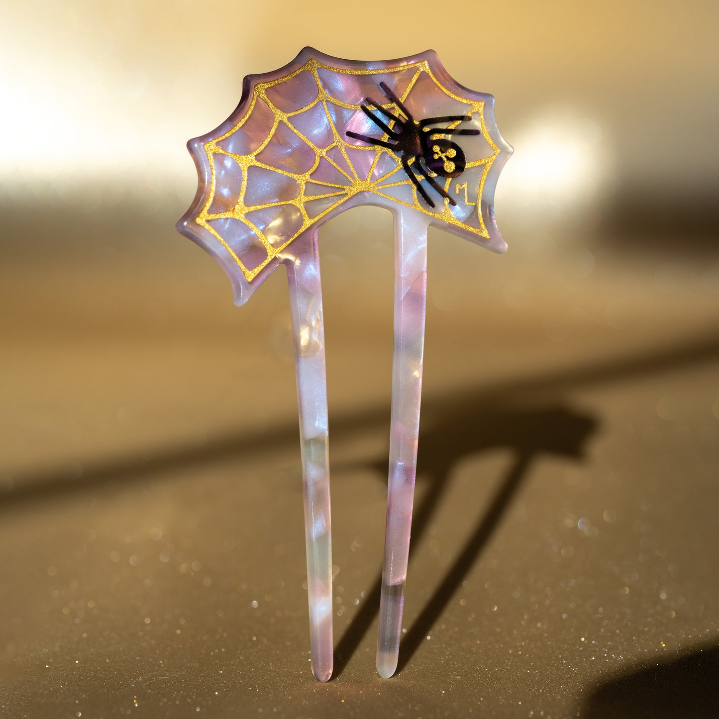 Spiderweb Hair Stick in Aurora